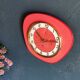 Vintage formica clock silent trapezoid wall clock "SMI red"
