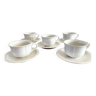 Ensemble de 5 tasses à café Villeroy & Boch avec soucoupes, série Manoir, porcelaine Vitro blanche vintage