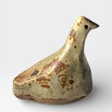 Ancient zoomorphic bird whistle in stoneware from La Borne.