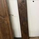 Pair of antique wardrobe doors and crosspiece