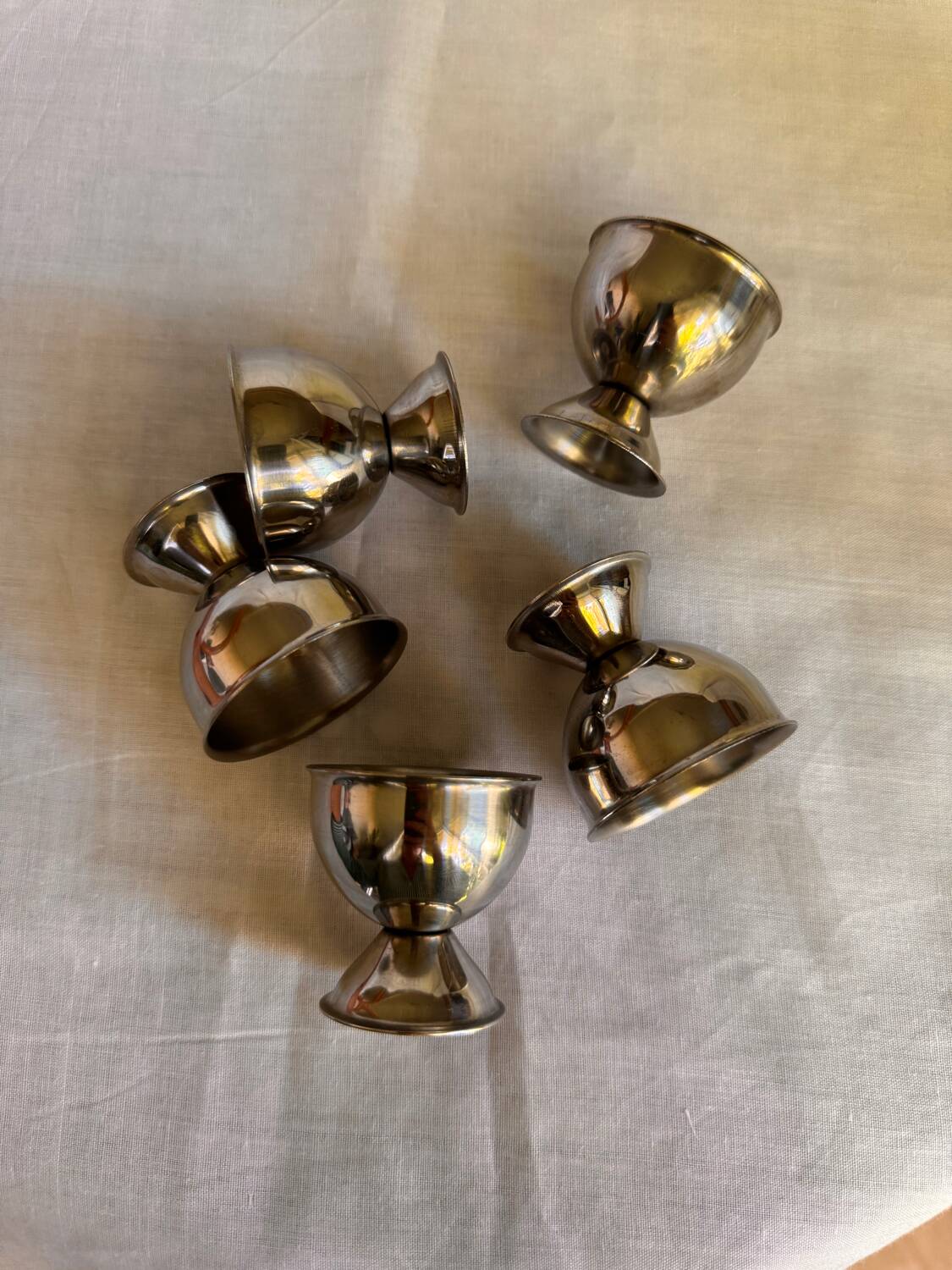 Set de 5 coquetiers en acier inoxydable