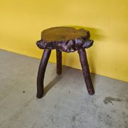 Hand made french tree trunk stool/side table, from the mid 20th century.