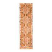 Tapis couloir vintage turc Oushak fait main orange des années 1970 86x367