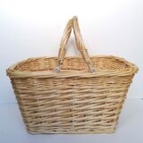 Wicker basket with handles