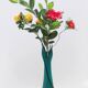 Teal Encased and Hand-Blown Murano Glass Flower Vase, Italy