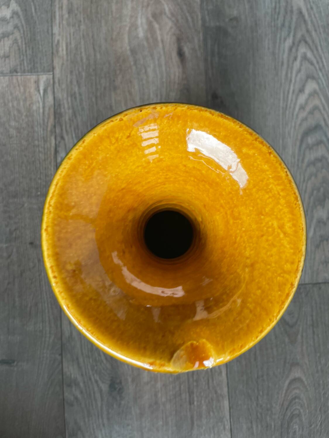 Green and yellow ceramic carafe bitossi italy 1950