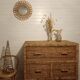 High wood and rattan chest of drawers