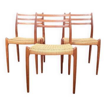 Model 78 chairs by Neils O. Møller for JL Møllers Møbelfabrik, Denmark, 1960s, set of 3