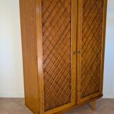 Wood and rattan wardrobe 60'