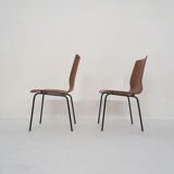 Set of two Friso Kramer for Auping '"Euroika" plywood dining chairs, The Netherlands 1960's