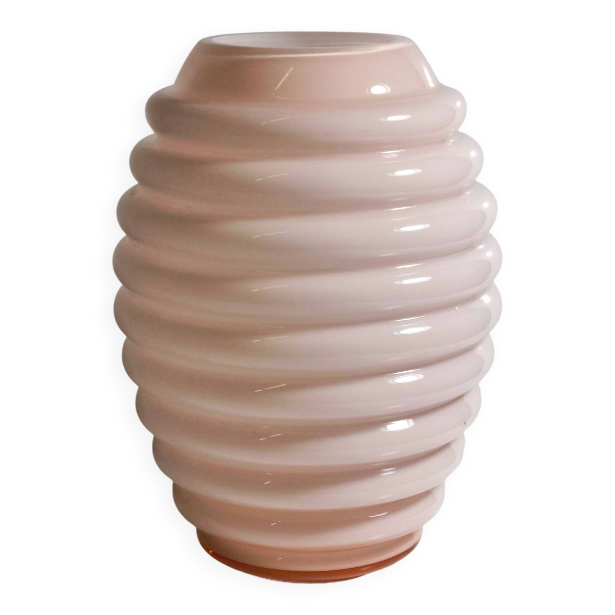 Vetrarti Pink Milk Glass Murano Vase -1970s