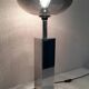 Chrome base lamp Transparent silver glass lampshade 1980 vintage