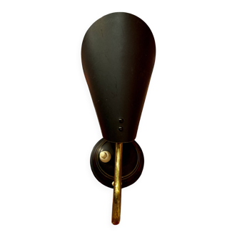 Black wall lamp Scandinavian design 1950.