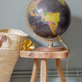 Black earth globe old wood base