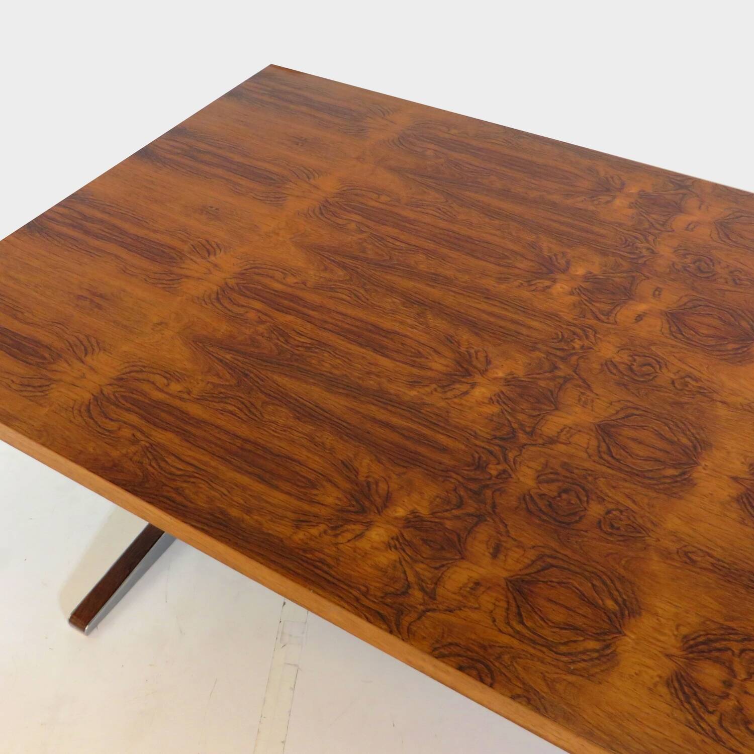 XL Mid century executive writing desk in rosewood & metal, 1960s