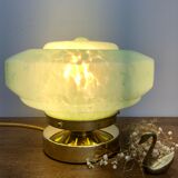 Vintage globe-laying lamp in clichy glass