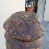 Colonne vis de pressoir en bois ancienne 19ème art populaire rustique en chêne