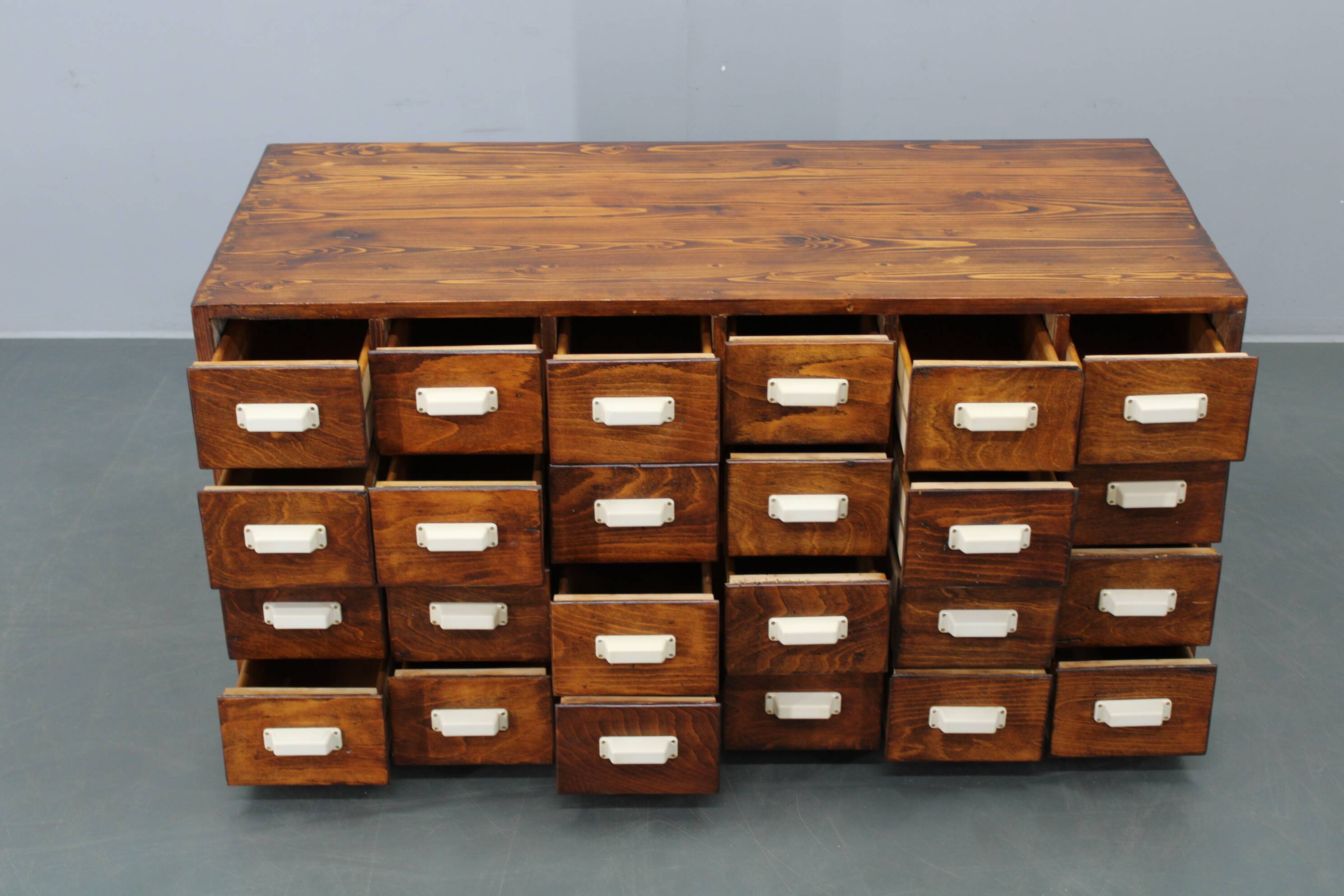 1940s Czechoslovak industrial bank drawer cabinet