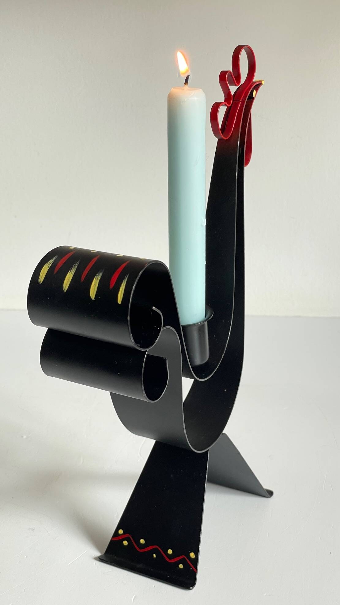 Bougeoir forme coq suède vintage