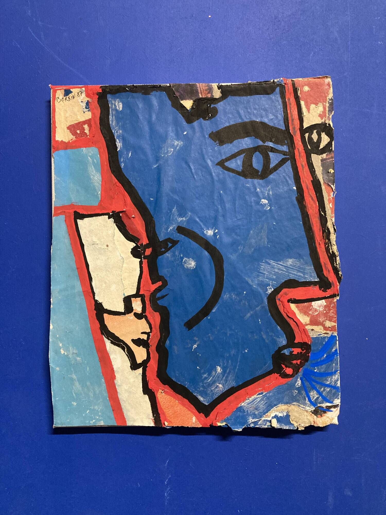 Borkin (born 1932), The Blue Ogre, collages and acrylic on canvas, 1987