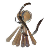 6 silver metal ice cream spoons