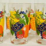 Set of 7 glasses to orangeade 1960 VMC Reims