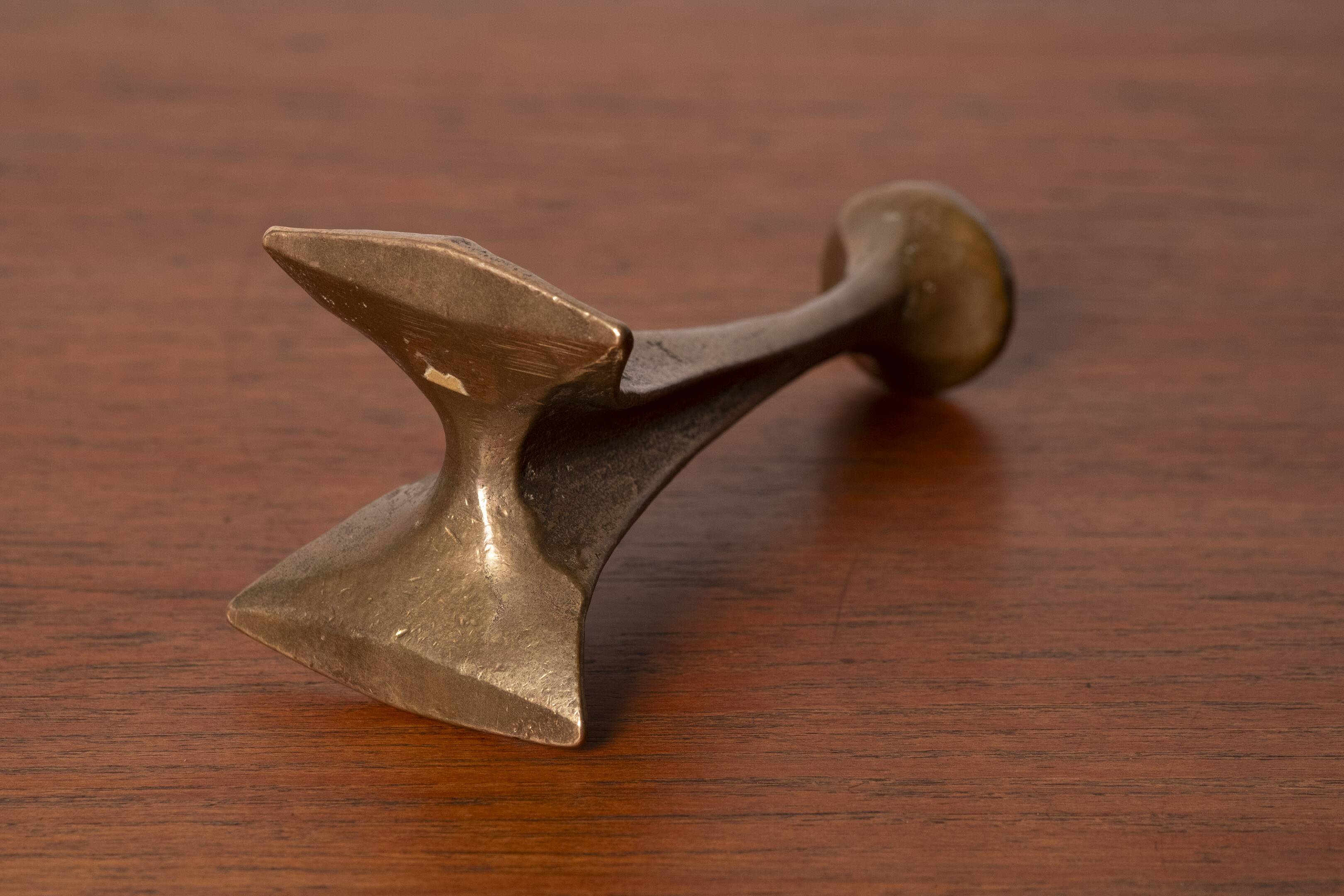 Michael Harjes Brutalist Candlestick in Bronze 1970s Germany