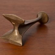 Brutalist bronze candlestick by Michael Harjes, 1970s, Germany.