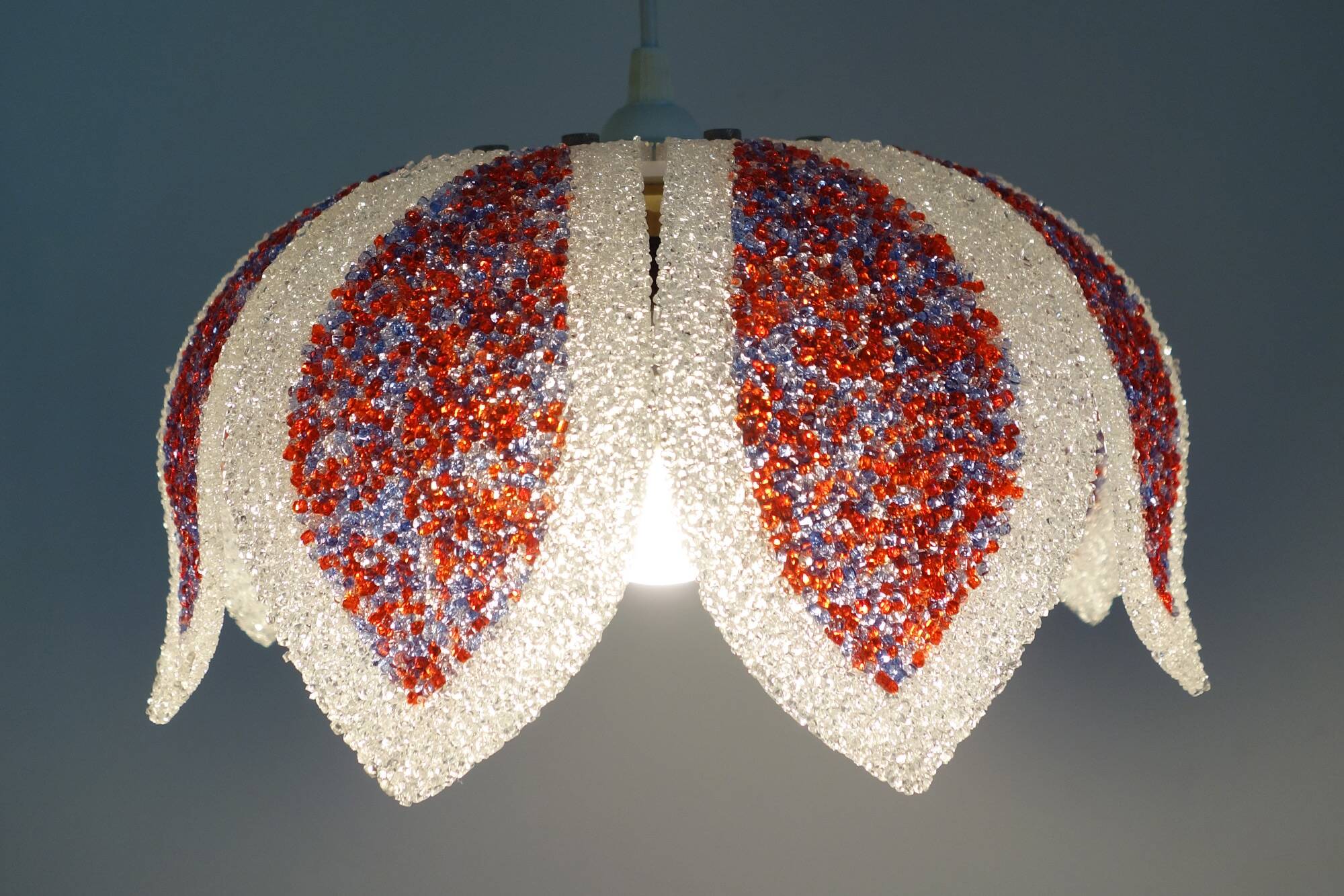 Vintage 70s perspex pendant light