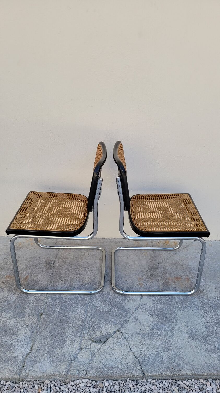 Paire de chaises b32 de Marcel Breuer en cannage