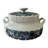 Sublime blue flower soup tureen, Spanish Pontesa porcelain