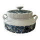 Sublime blue flower soup tureen, Spanish Pontesa porcelain