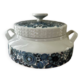Sublime blue flower soup tureen, Spanish Pontesa porcelain