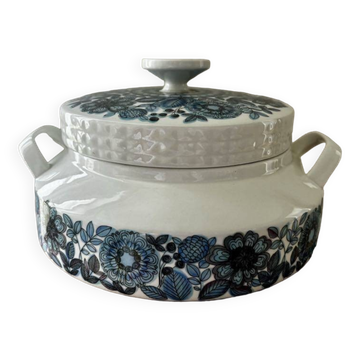 Sublime blue flower soup tureen, Spanish Pontesa porcelain