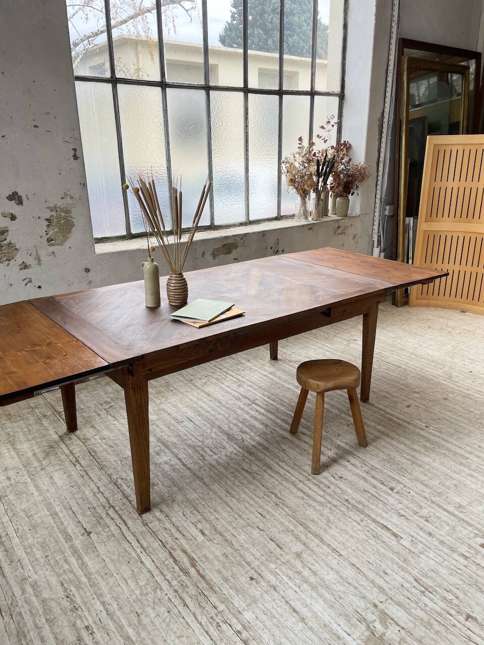 19th century oak farmhouse table 270cm with extensions