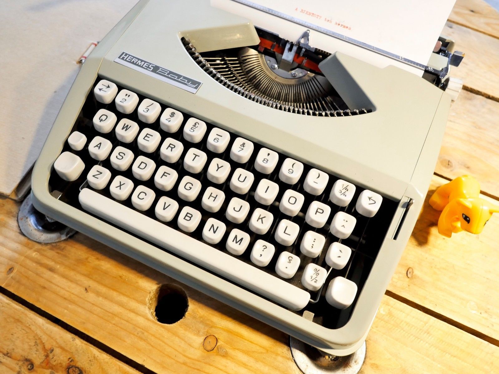 Blue green baby hermes typewriter