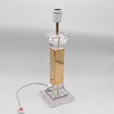 Plexiglass table lamp stand and brass