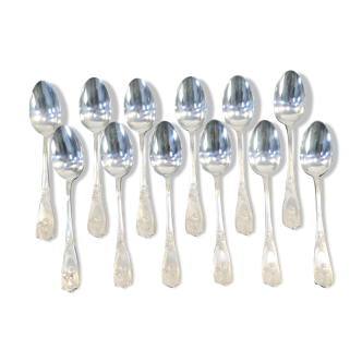 12 spoonfuls for dessert art nouveau décor aux iris circa 1900