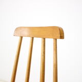 Midcentury wood revolving chair, czechoslovakia, 1970s