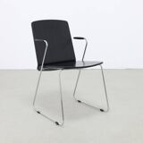 4x Chaises de salle à manger en contreplaqué et chrome, années 1990