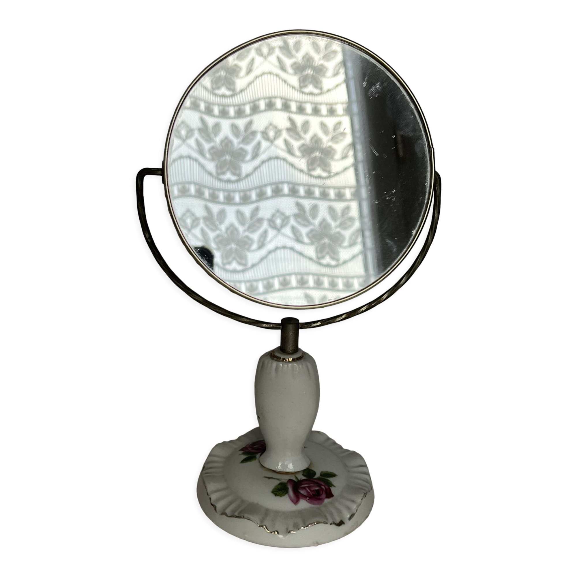 Swivel double-sided toilet mirror