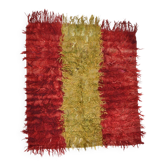 Tapis Kilim carré vintage vert rouge 5x5, 145x157 cm