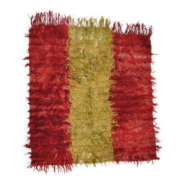 Tapis Kilim carré vintage vert rouge 5x5, 145x157 cm