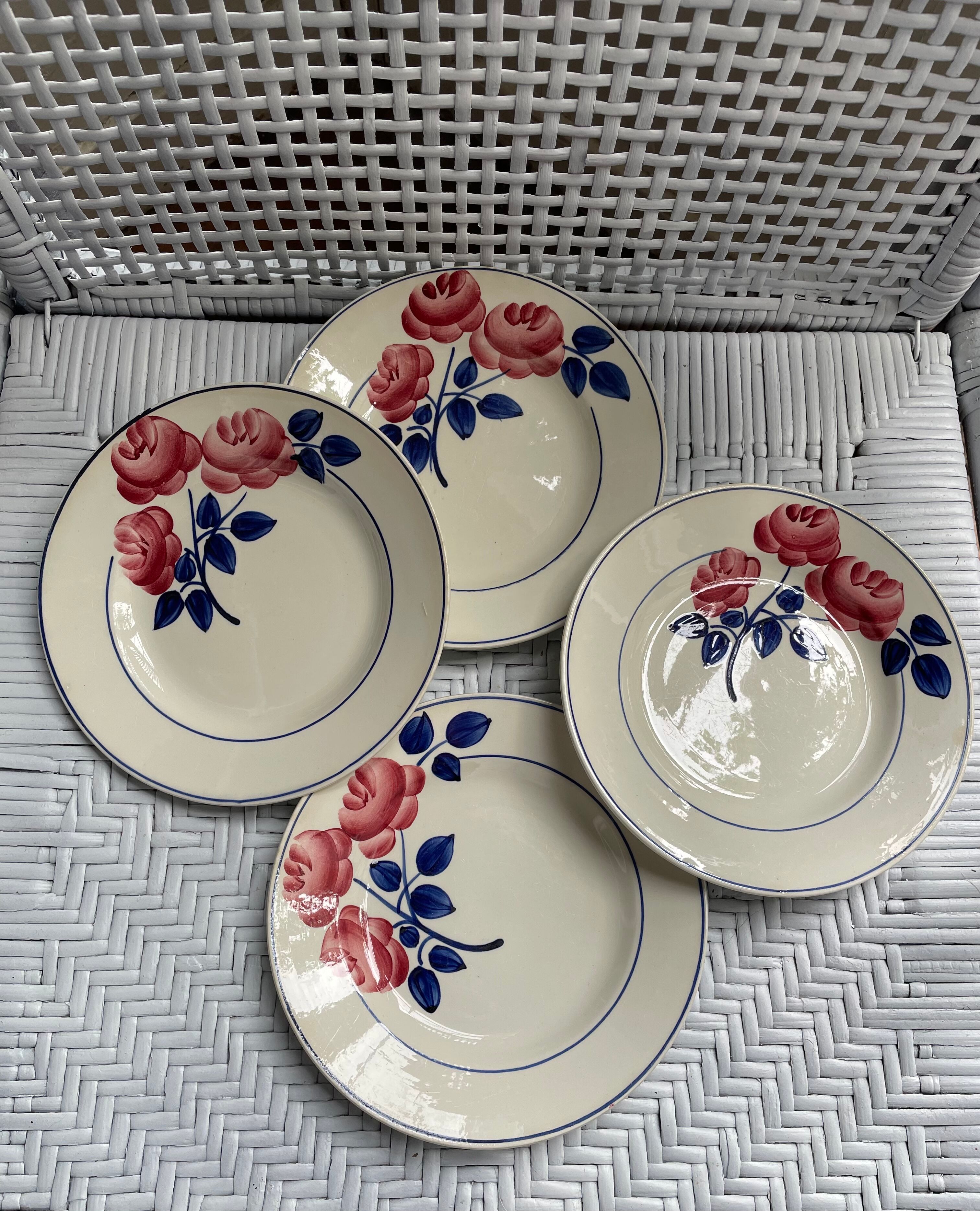 HBCM Rose Decorated Dessert Plates