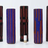 Mid Century Modern Pottery Mosaic Vases by Ritter, 1960s, Set of 5