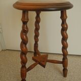 vintage wooden turned stool brutalist decor