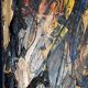 Abstract Materic Oil on Canvas Signed DE ROSA 1997 80x80cm
