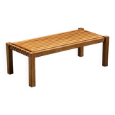 Two-tone wooden graphic coffee table, circa 1960.
