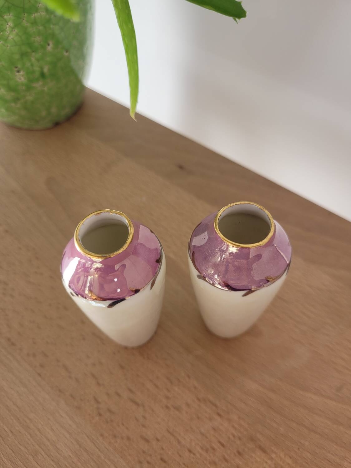 Two mini Limoges vases