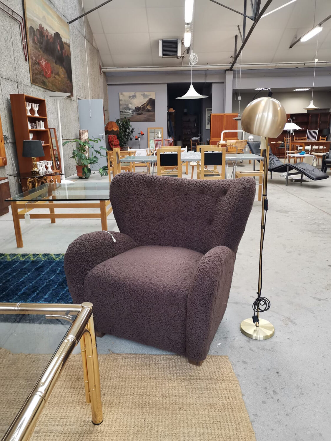 Terry fabric wing chair